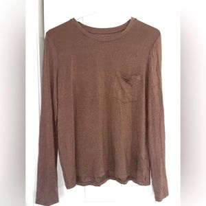 American Eagle Brown Long Sleeve Shirt Size Small